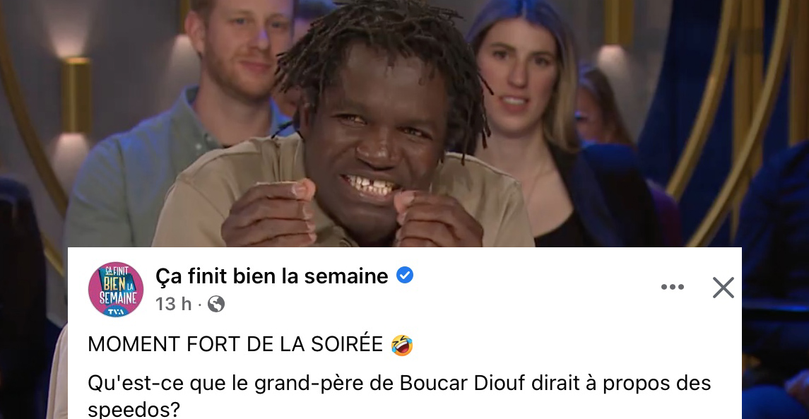Boucar Diouf fait exploser de rire tout le monde dans les studios de TVA