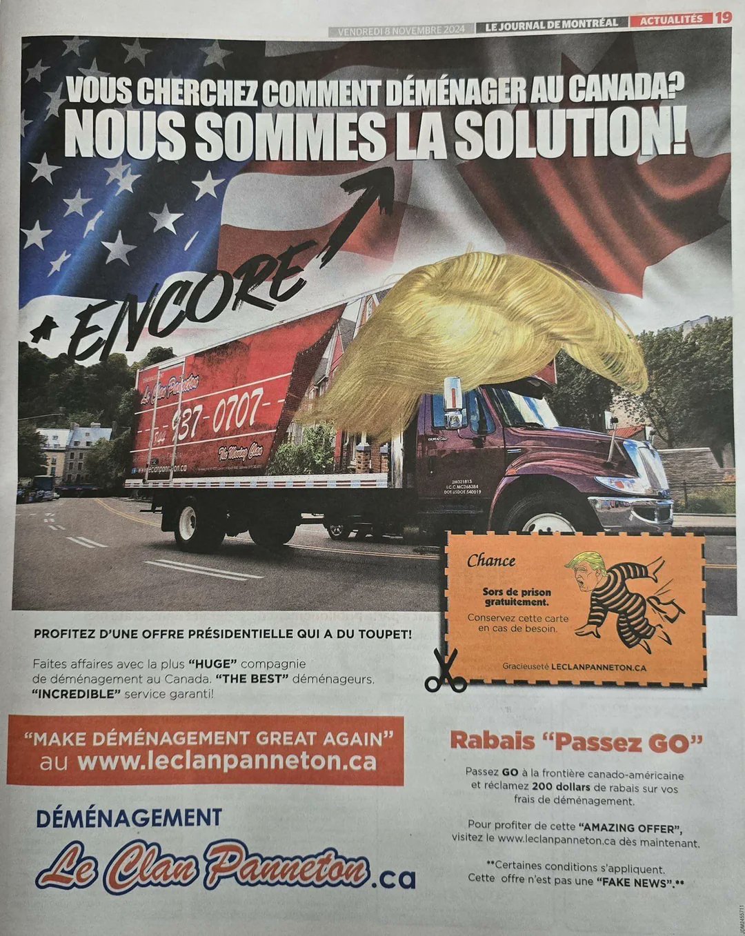 Le Clan fait une offre spéciale pour les gens des ÉtatsUnis qui veulent déménager au